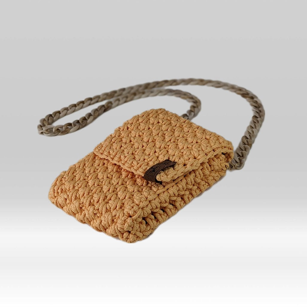 Georgetta Béryl pochette téléphone jaune abricot bandoulière