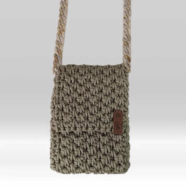 Georgetta Béryl vert pistache pochette téléphone cuir