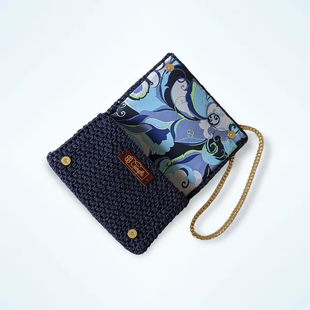 Georgetta Opale bleu marine sac à main crochet chaînette