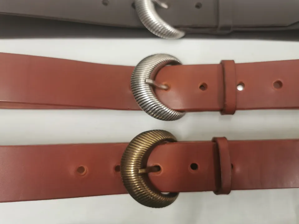 Fleur d’Orage Demi-Lune ceinture cuir fauve 35 mm
