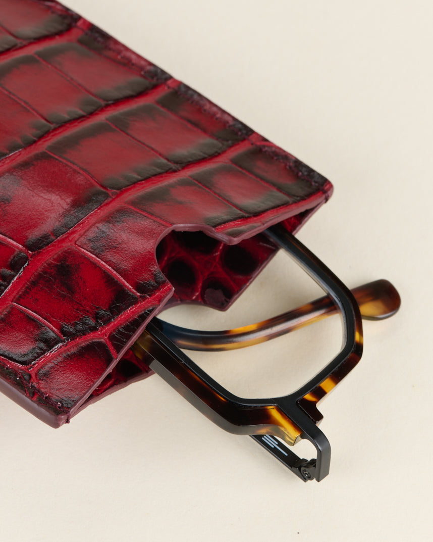 Idoine Étuis à lunettes Croco Ruby étui effet croco
