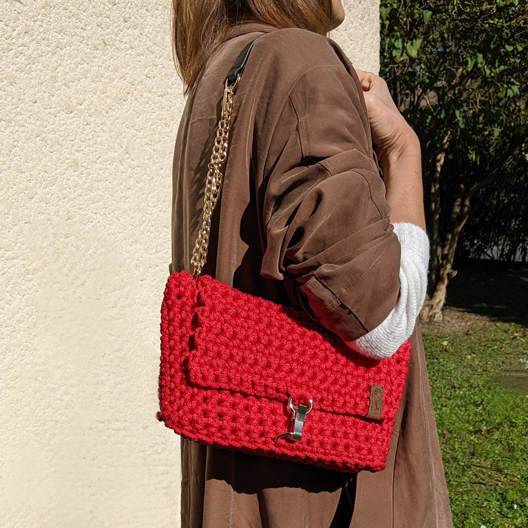 Georgetta Stella sac à main rouge crochet