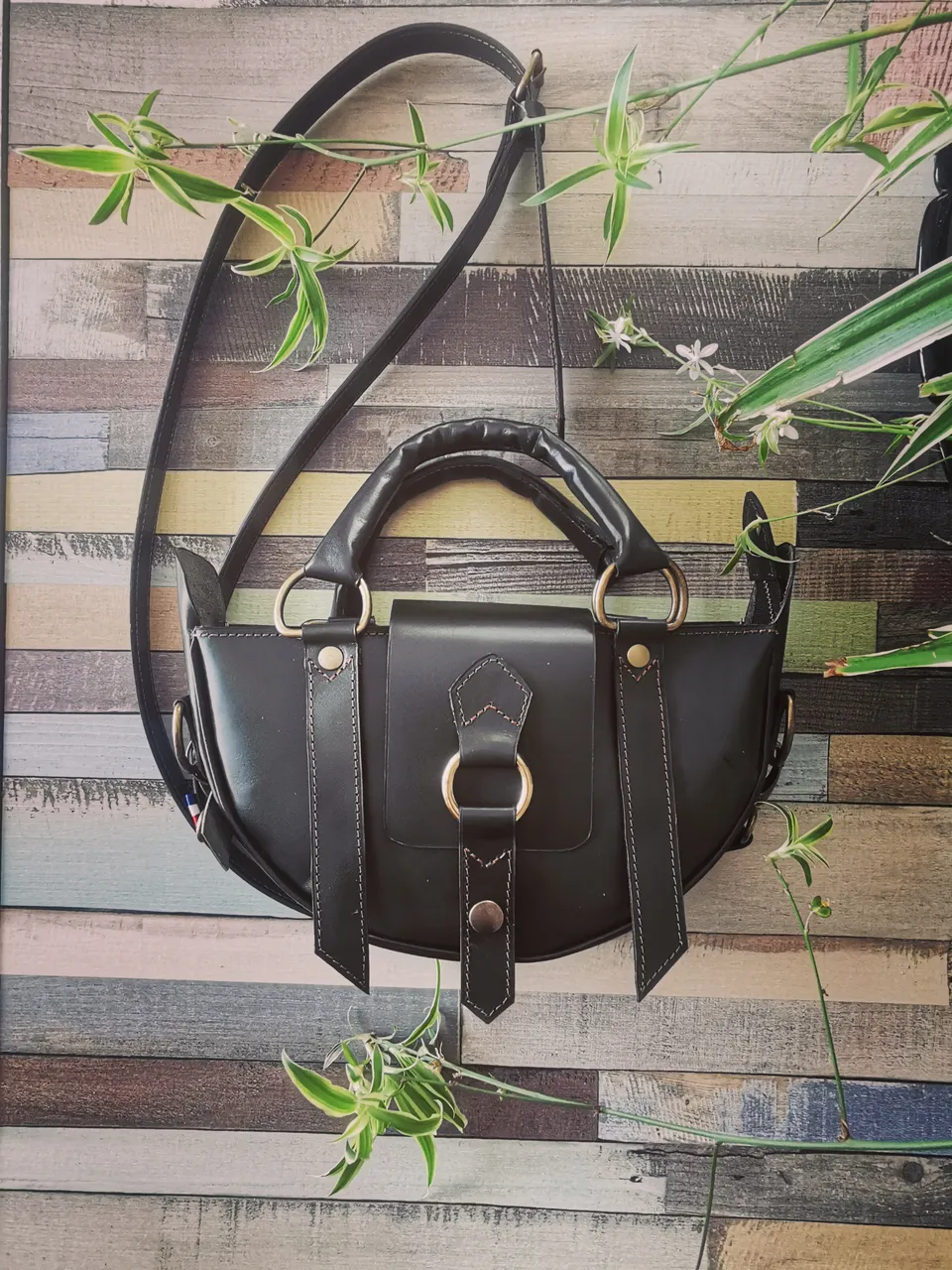 Fleur d’Orage Forêt Noire Sac à main cuir vert bouteille