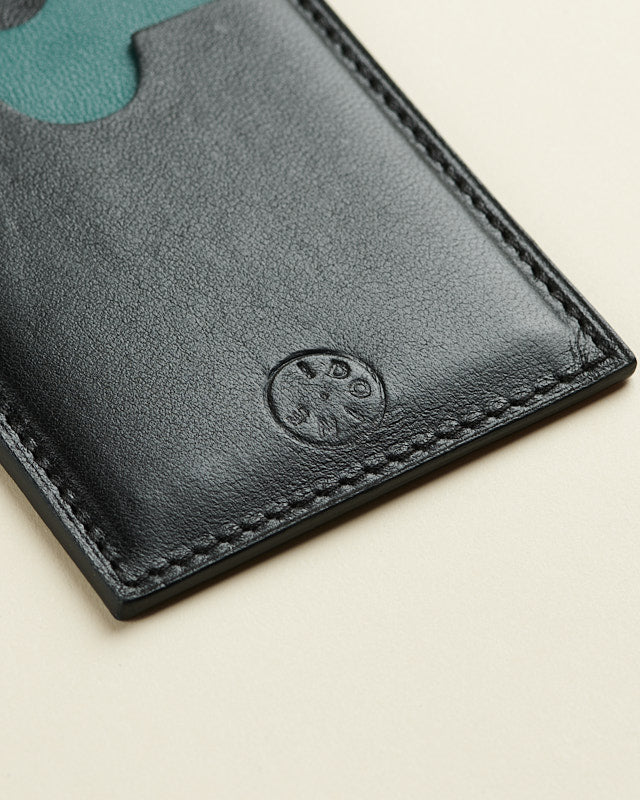 Idoine Arabica porte-cartes bicolore cuir sans initiales