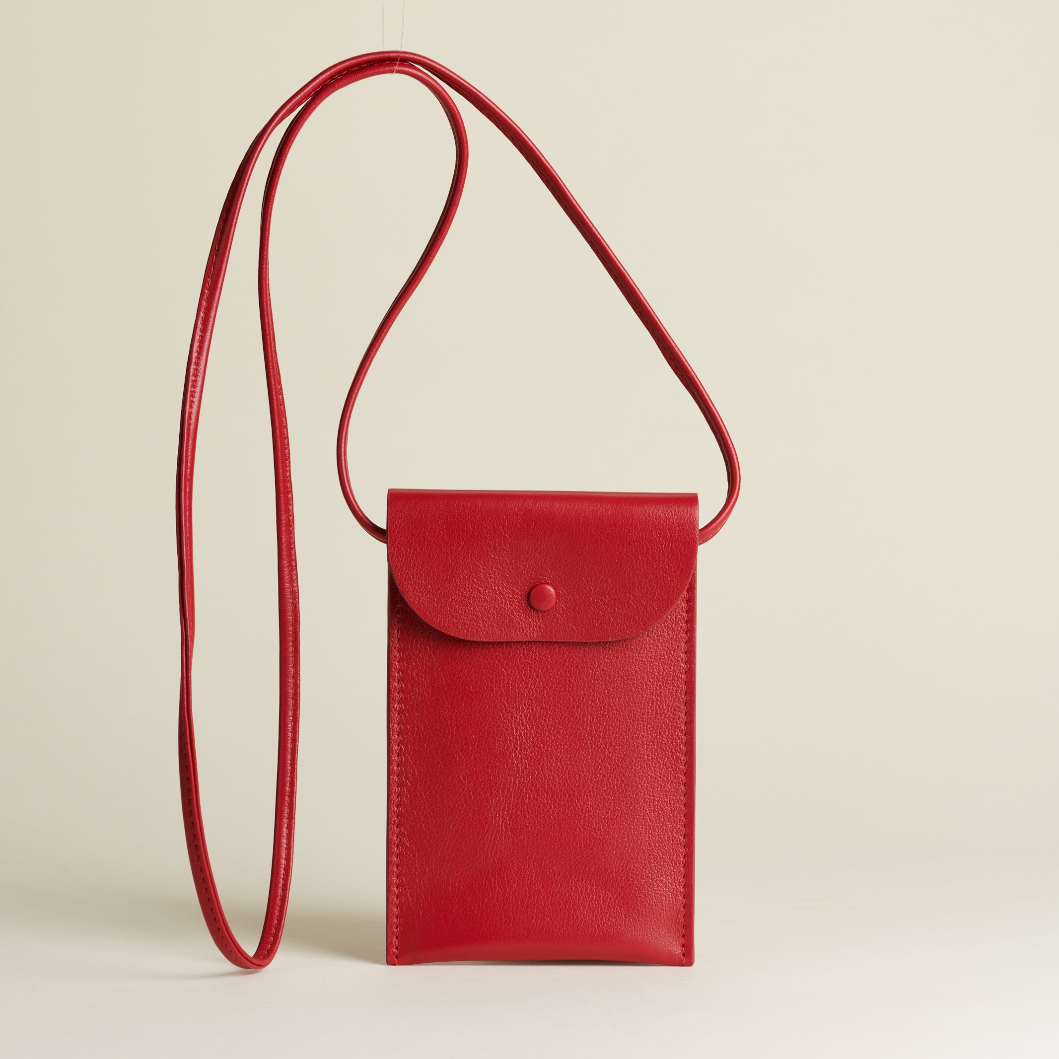 Idoine Rouge Baiser pochette smartphone cuir veau sans initiales