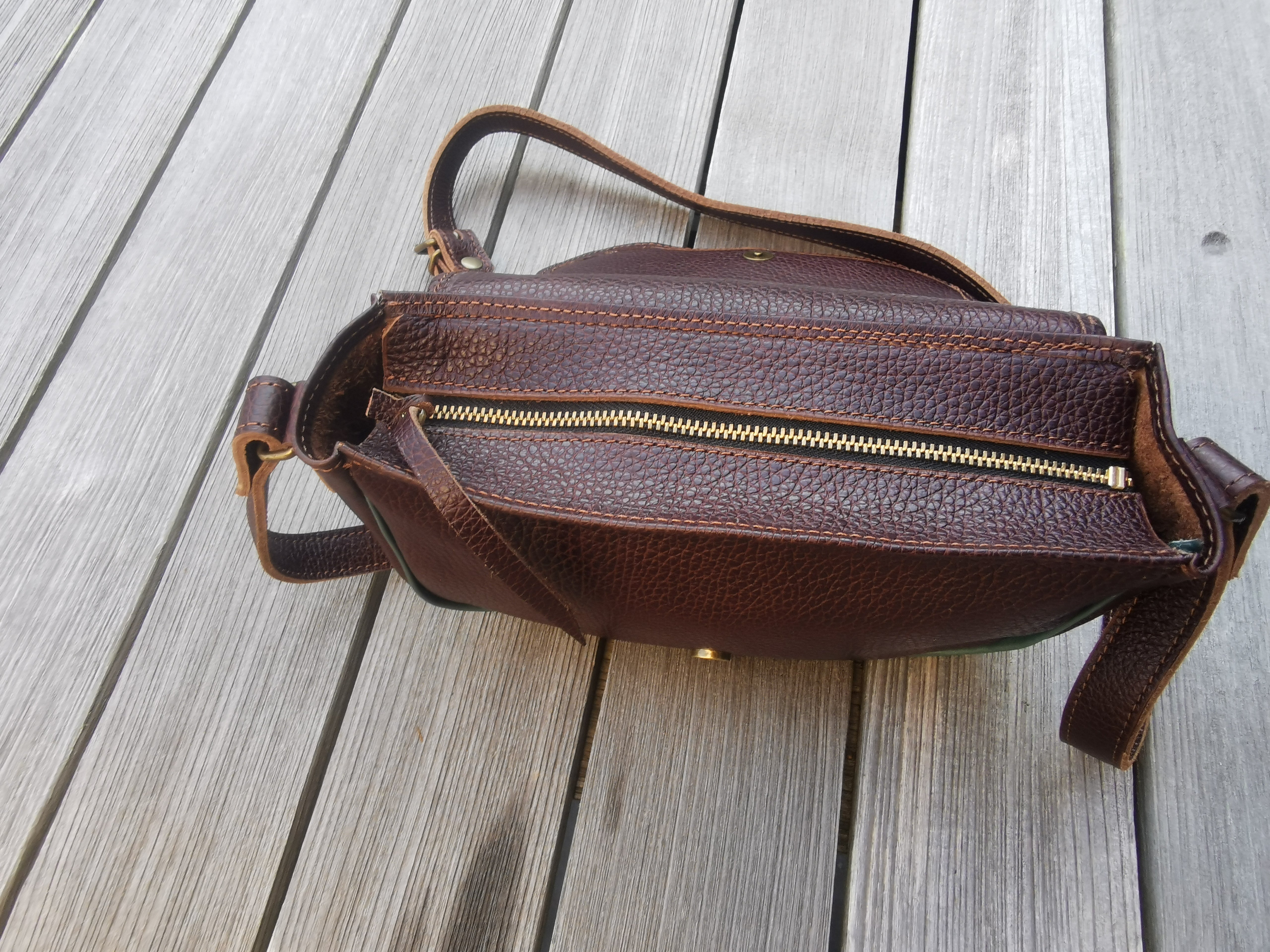 Fleur d’Orage Marron glacé sac cuir châtaigne bandoulière