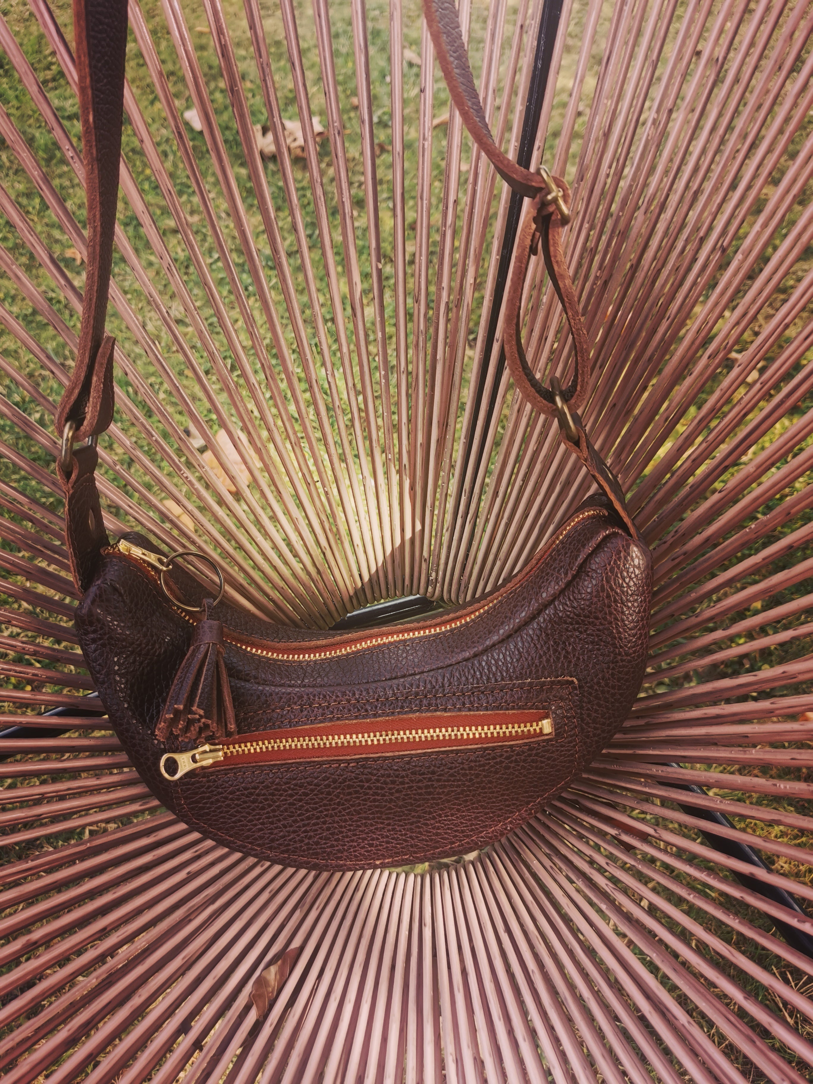 Fleur d’Orage Sac Banana banane cuir grand vert kaki