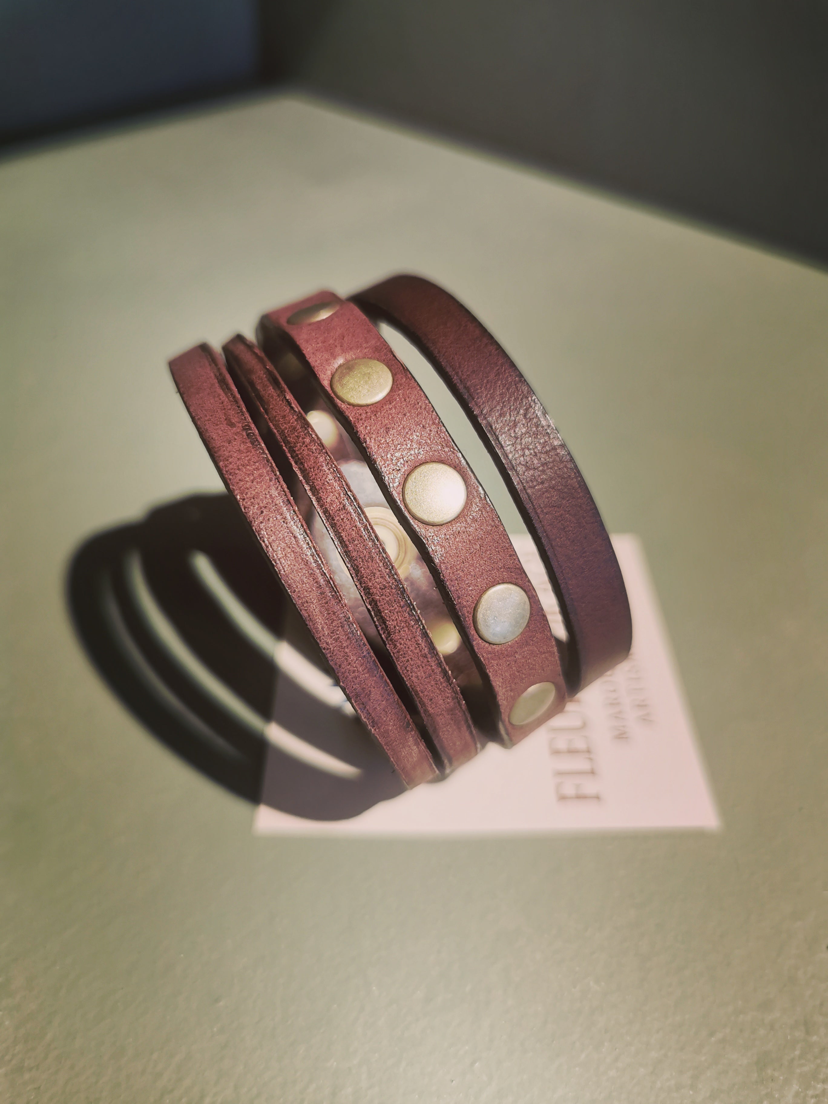 Fleur d’Orage Orion bracelet cuir 220 mm