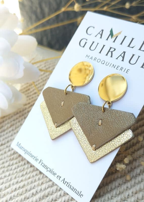 Camille Guiraud Boucles Suzanne gold doré cuir inox