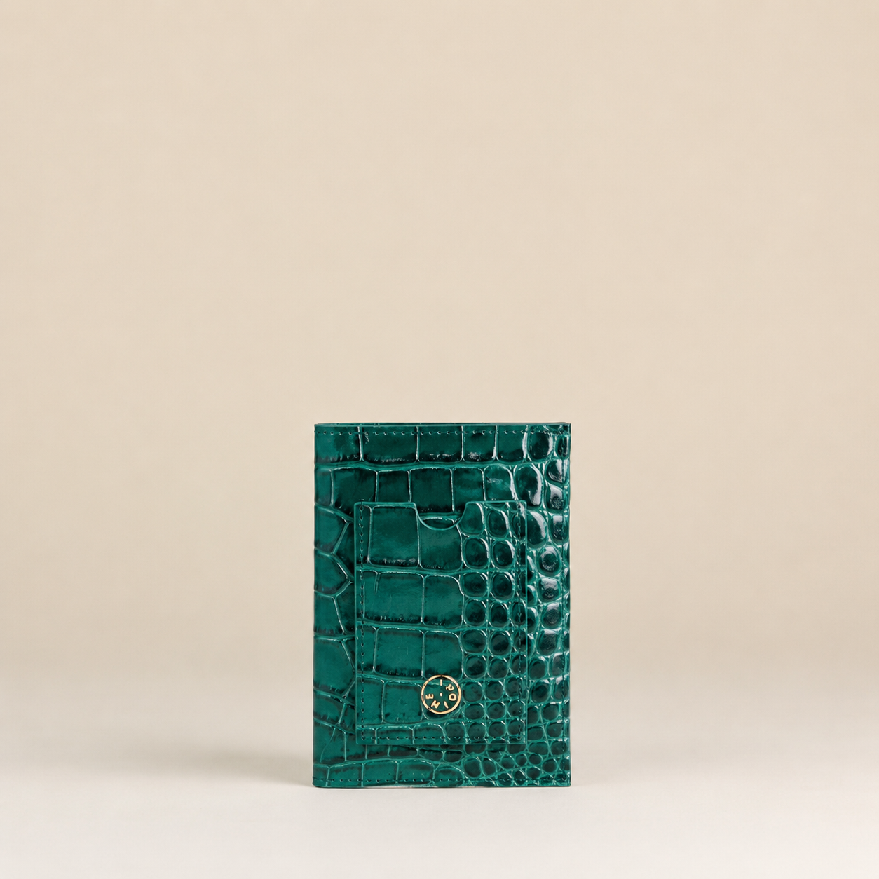 Idoine Porte-Passeports Croco Lagon Cuir Bleu