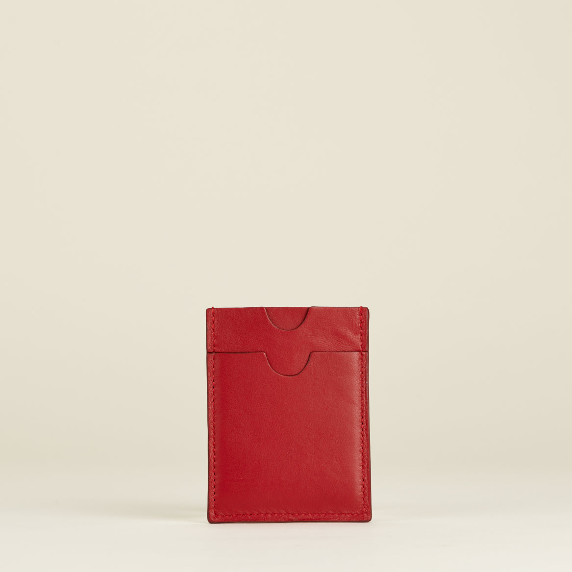 Idoine Porte-Cartes Rouge baiser cuir agneau 8 cartes sans initiales