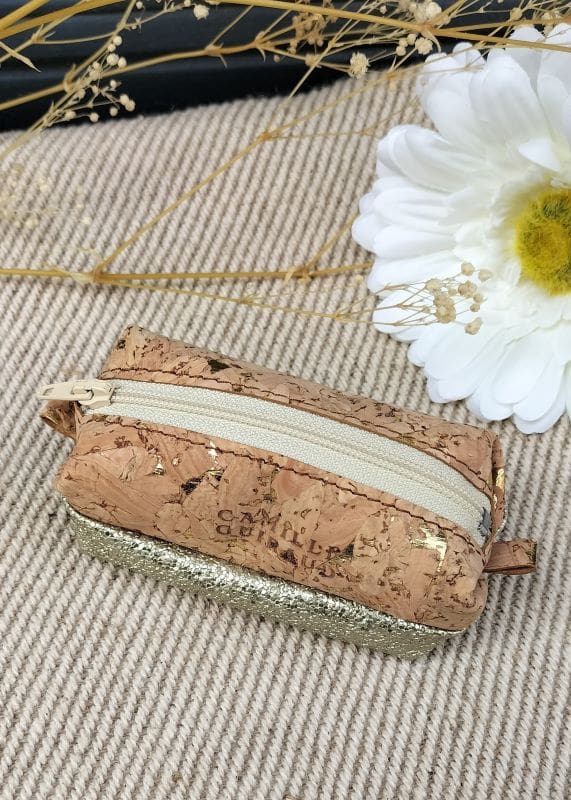 Camille Guiraud Baby-trousse liège doré caviar cuir