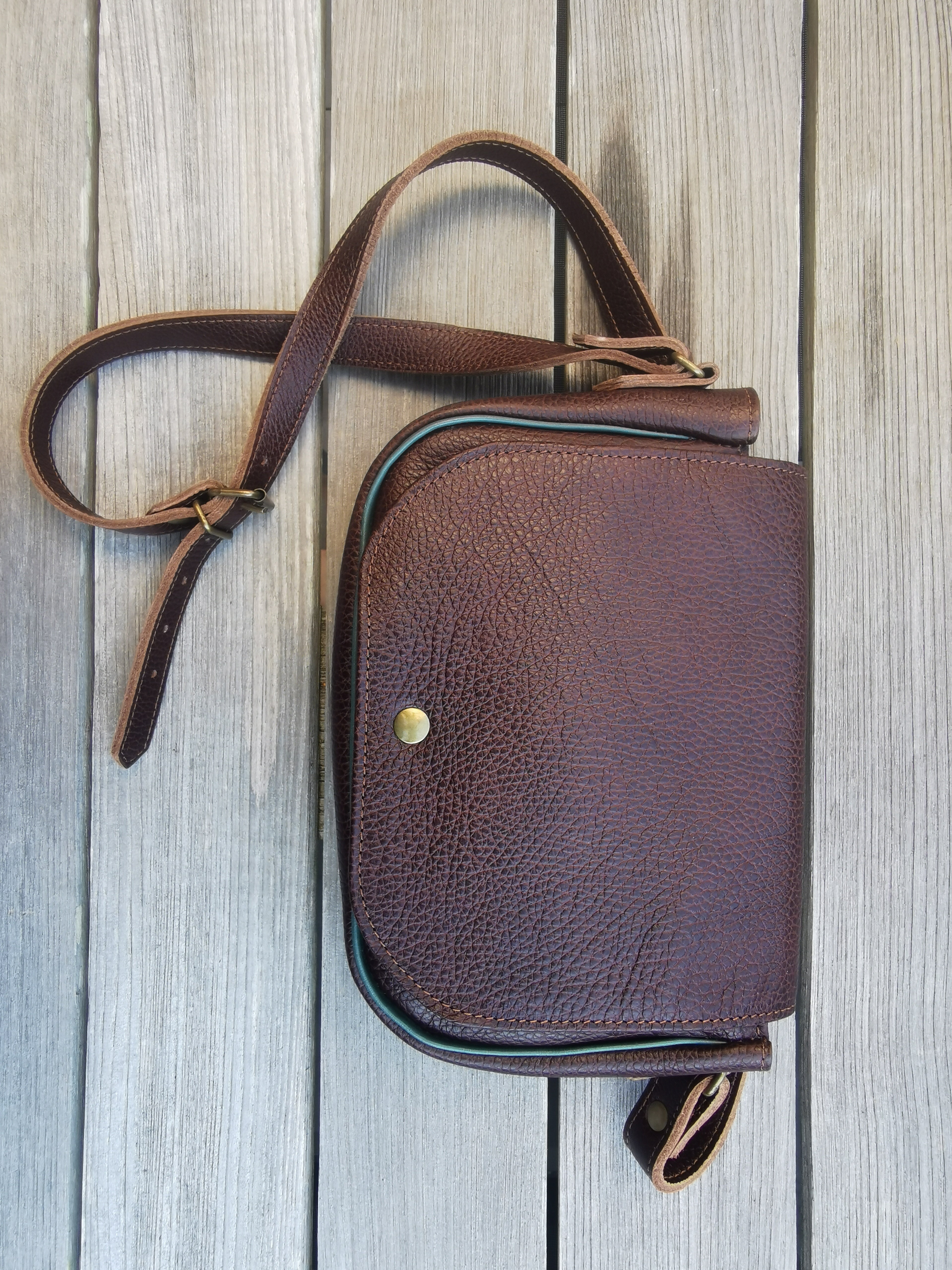 Fleur d’Orage Marron glacé sac cuir châtaigne bandoulière