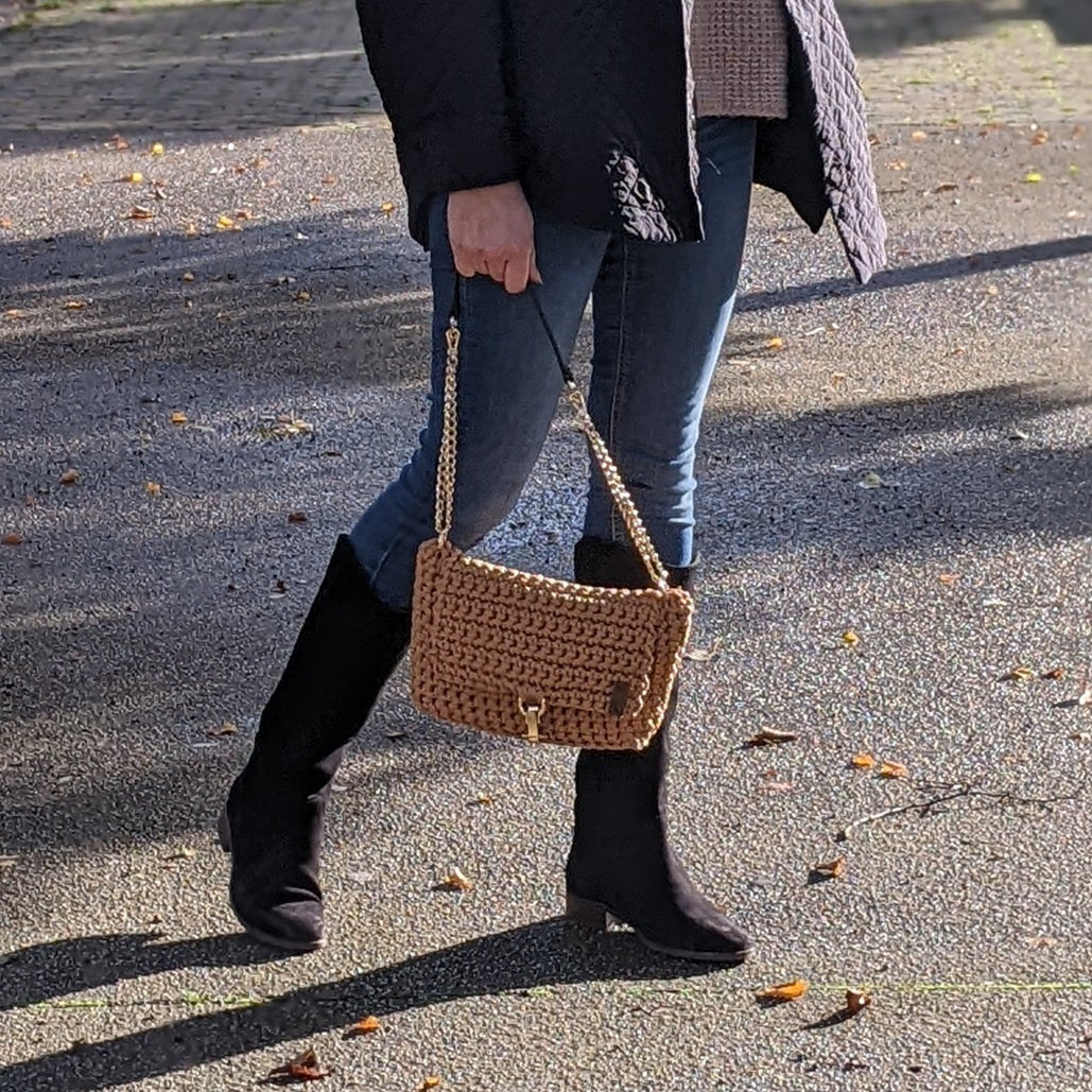 Georgetta Stella sac à main crochet camel