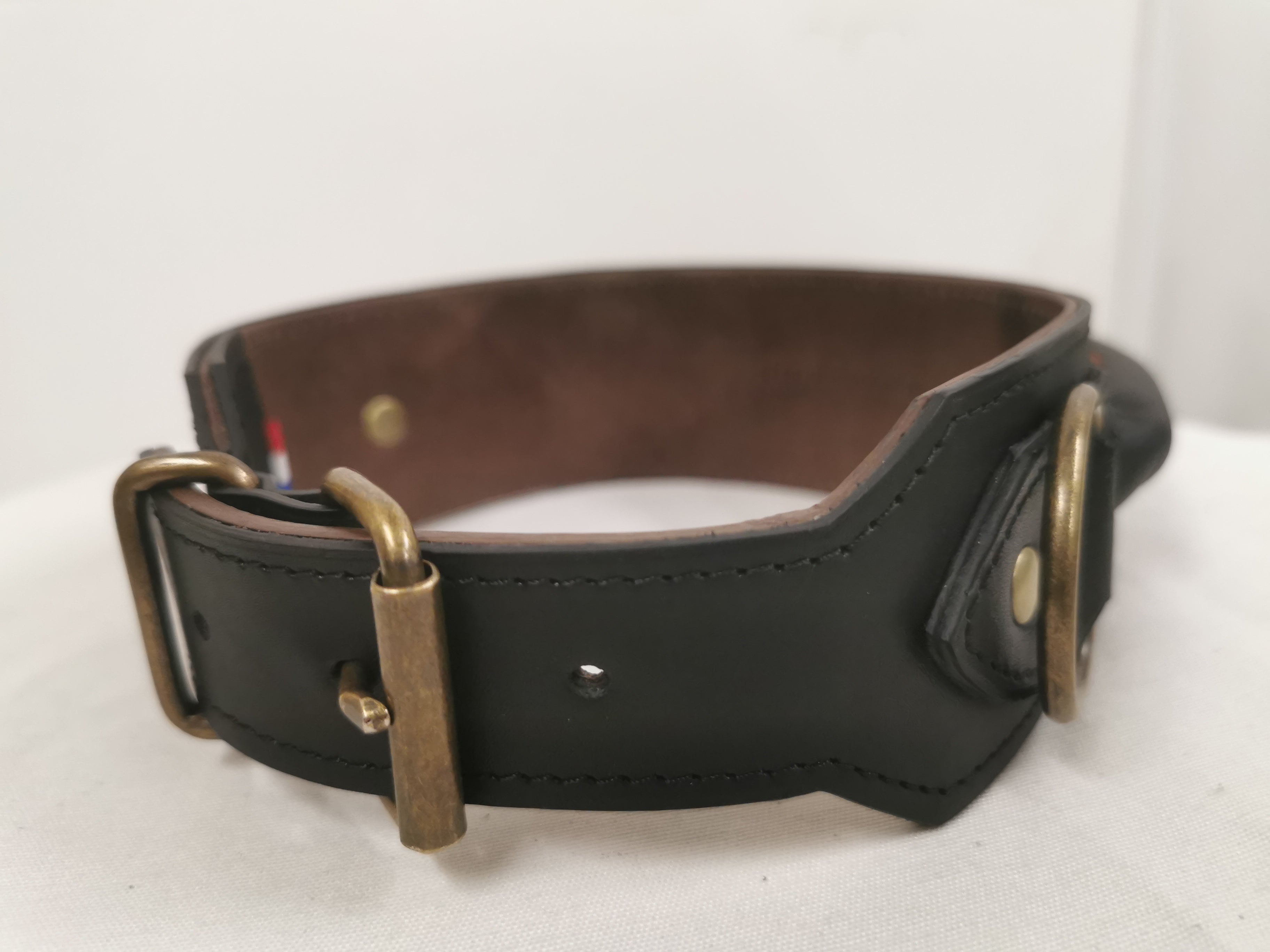 Fleur d’Orage Collier chien cuir poignée 45/50cm entraînement