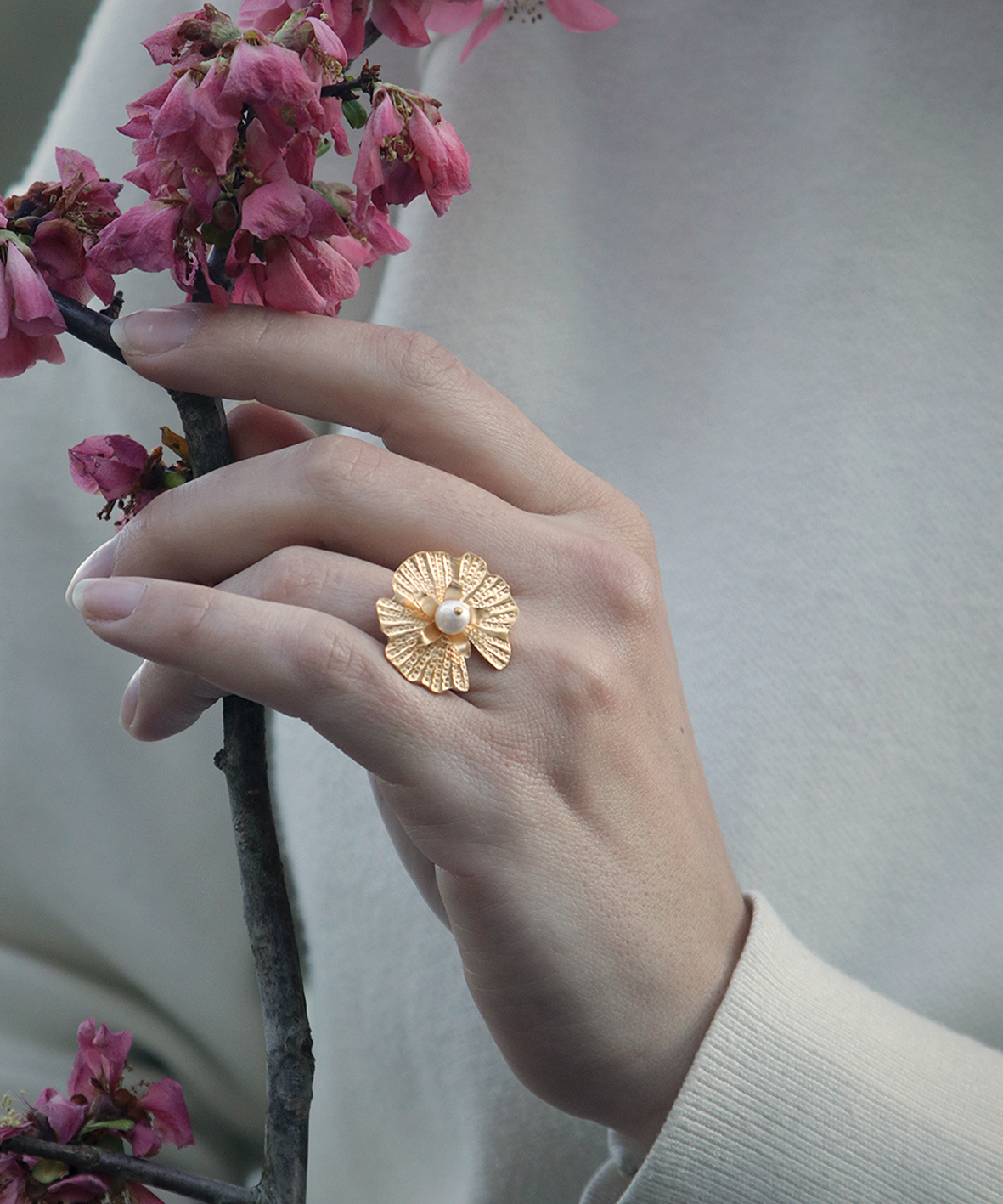 KIM JUDE Nymphéa bague fantaisie légère femme