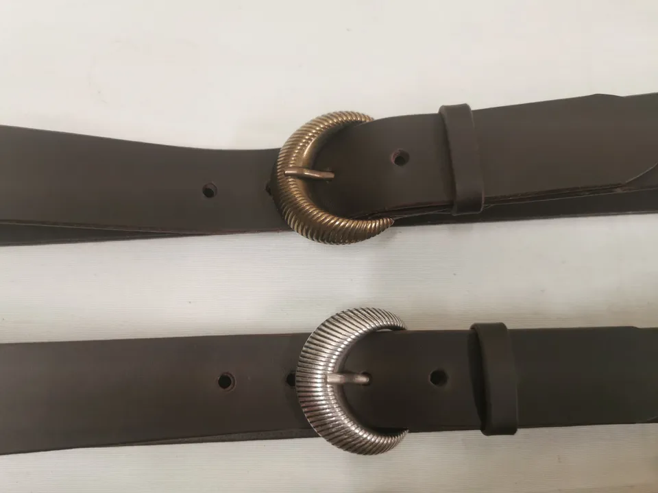 Fleur d’Orage Demi-Lune ceinture cuir chocolat laiton vieilli