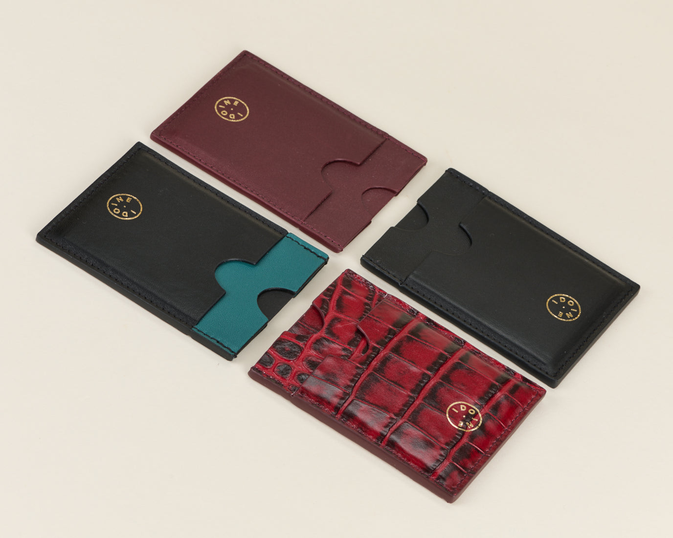 Idoine Arabica porte-cartes bicolore cuir sans initiales