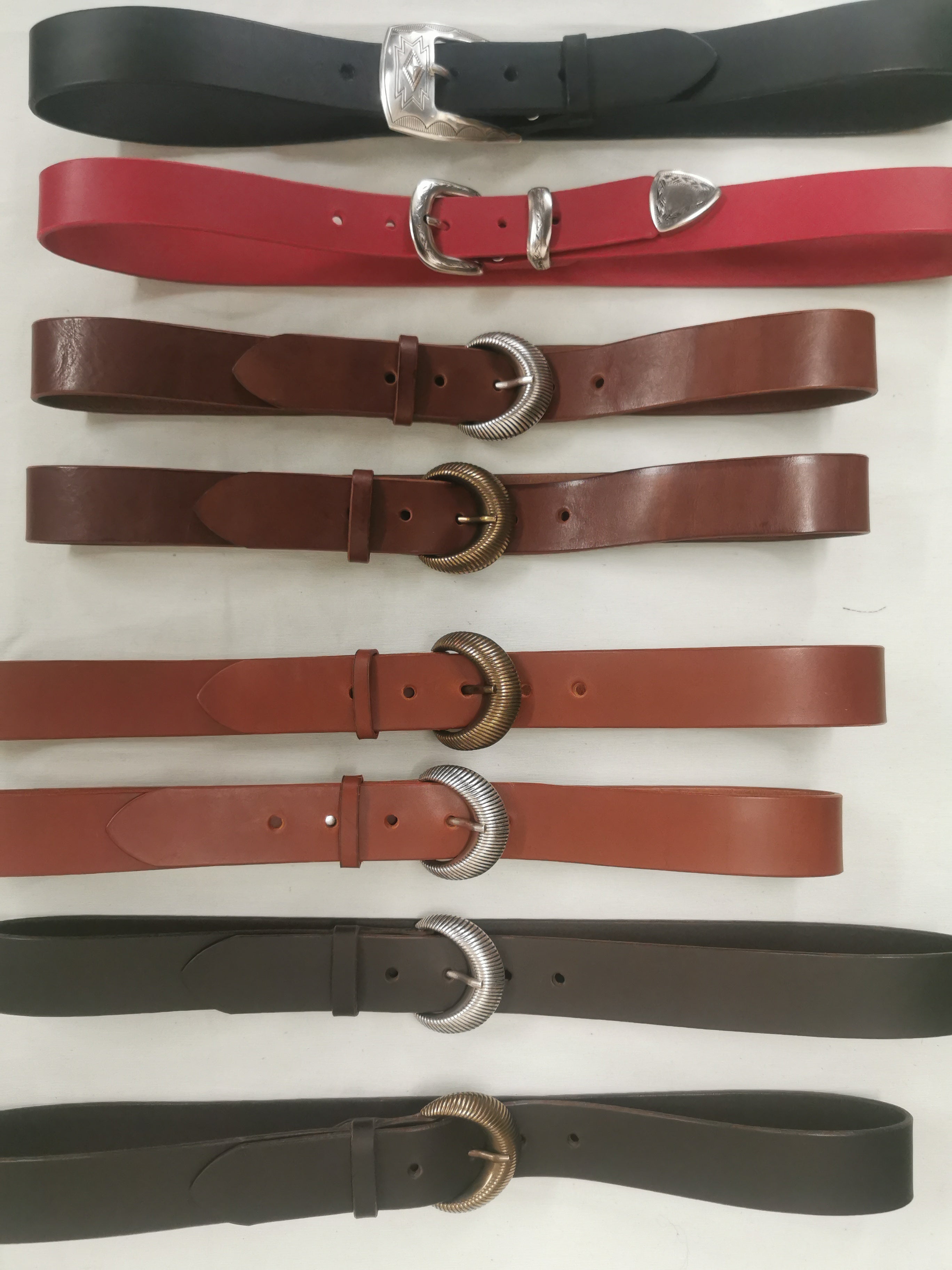 Fleur d’Orage Demi-Lune ceinture cuir fauve 35 mm