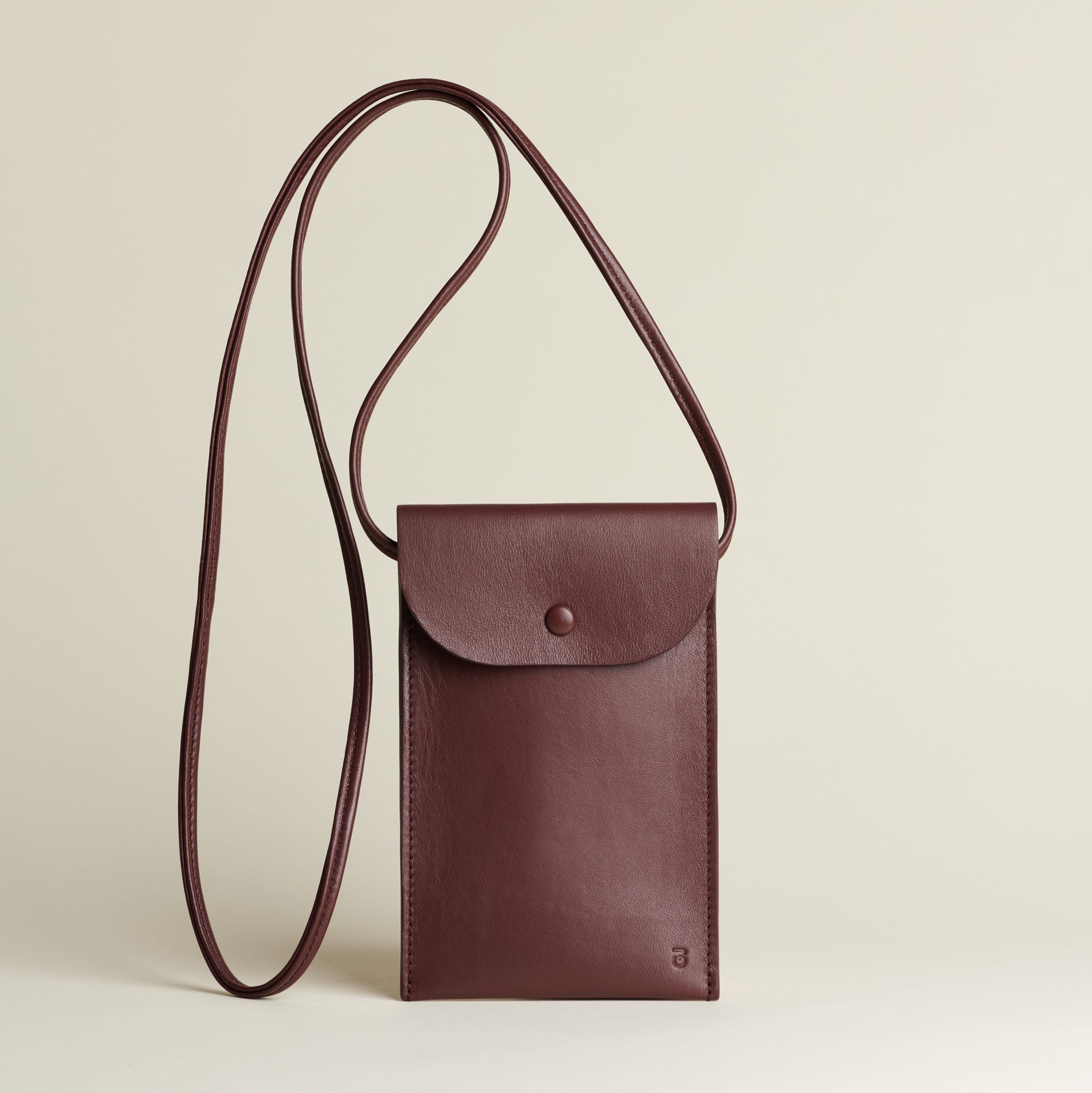 Idoine Pochettes Lie de vin pochette smartphone cuir agneau sans initiales