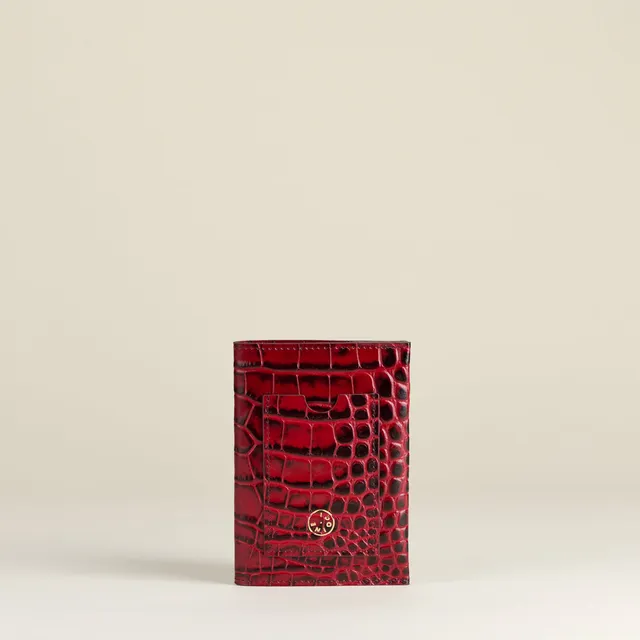 Idoine Atelier Croco Ruby porte-passeport cuir veau