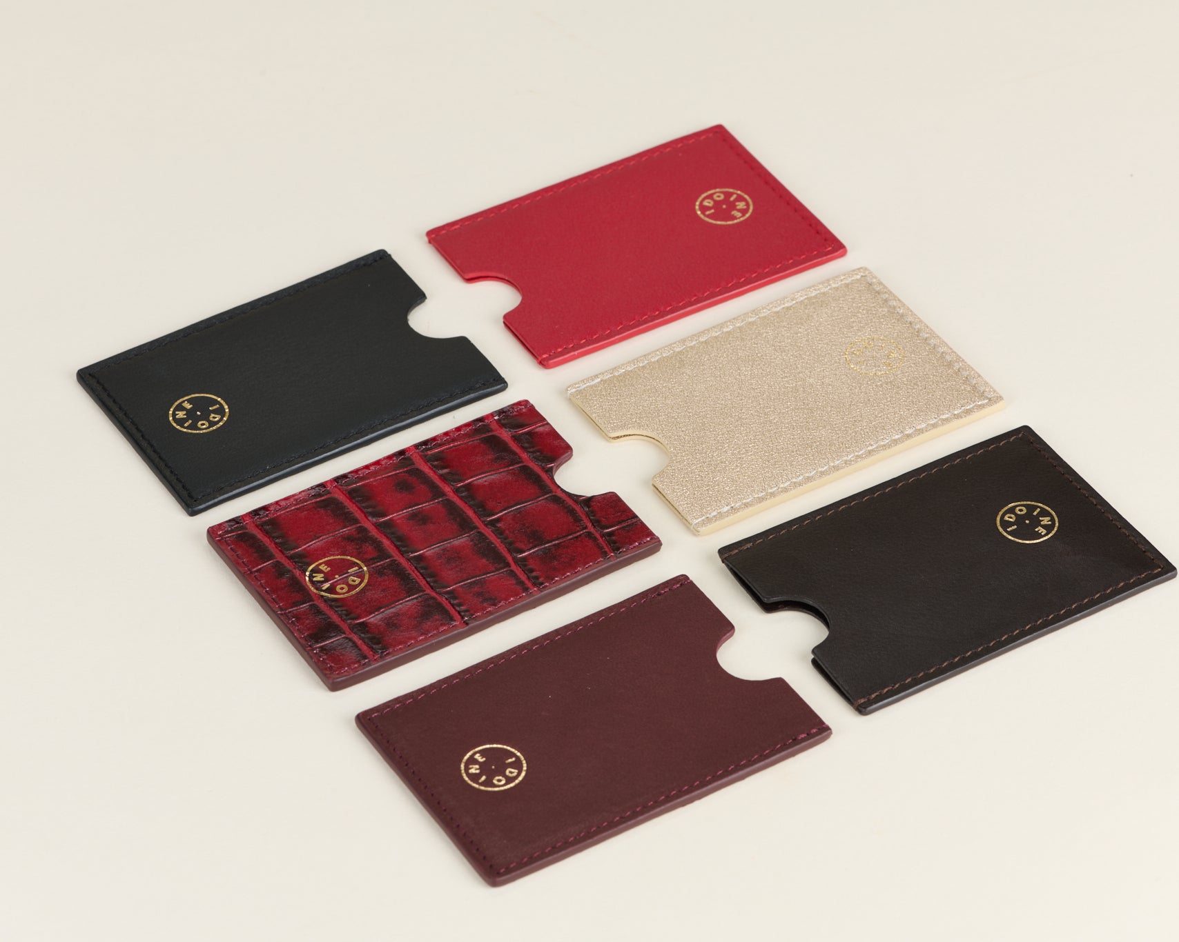 Idoine Porte-Cartes Monocarte Croco Rouge