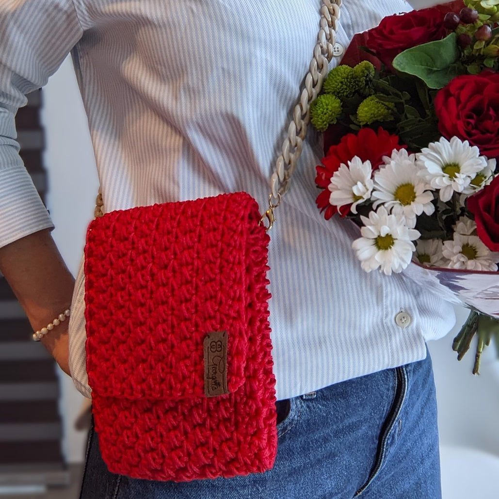 Georgetta Béryl pochette smartphone rouge bandoulière