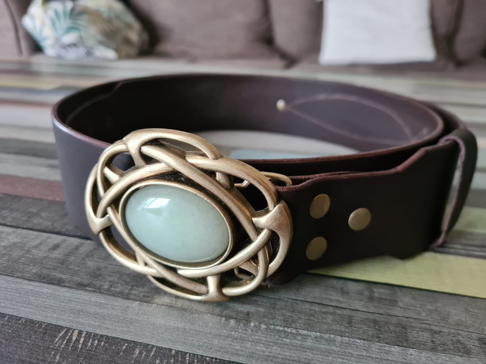 Fleur d’Orage Céline ceinture cuir marron 5 cm