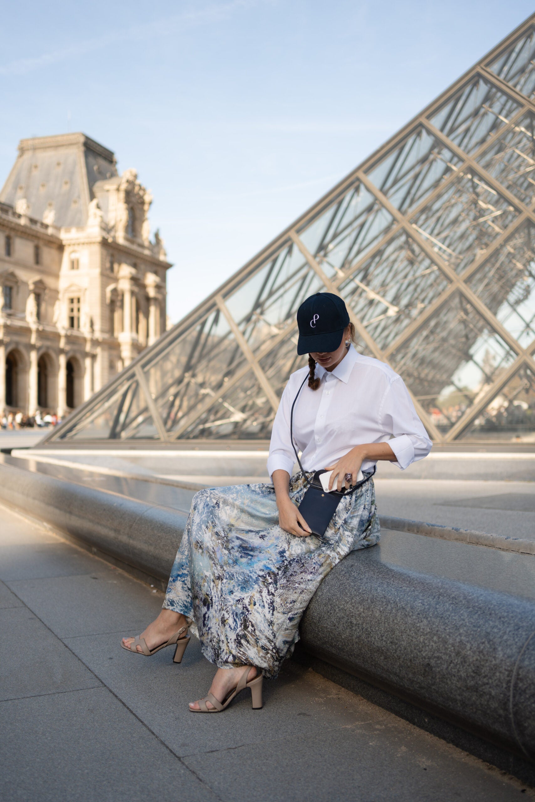 Idoine Bleu Nuit pochette smartphone cuir agneau sans initiales