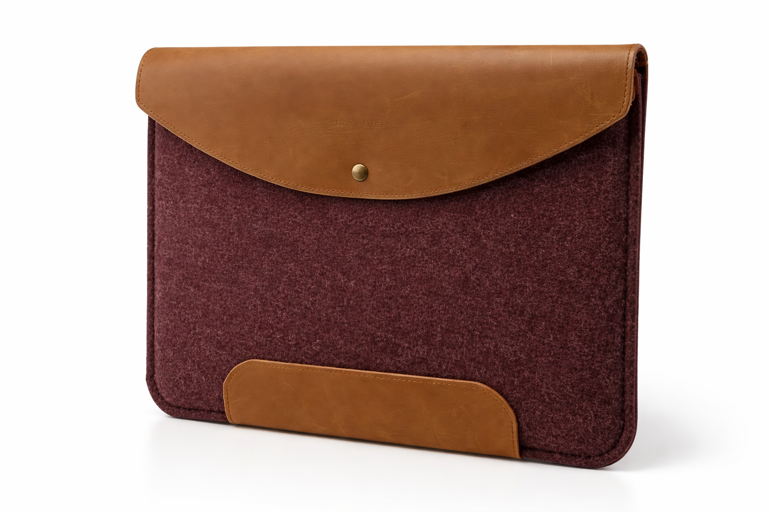 Fleur d’Orage Pochette ordinateur 15" cuir Bordeaux