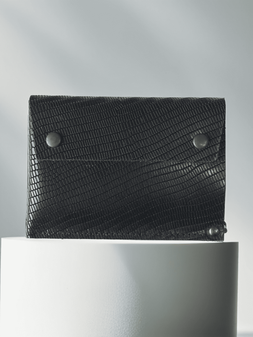 114 Paris Portefeuille cuir compact bleu ultra-plat