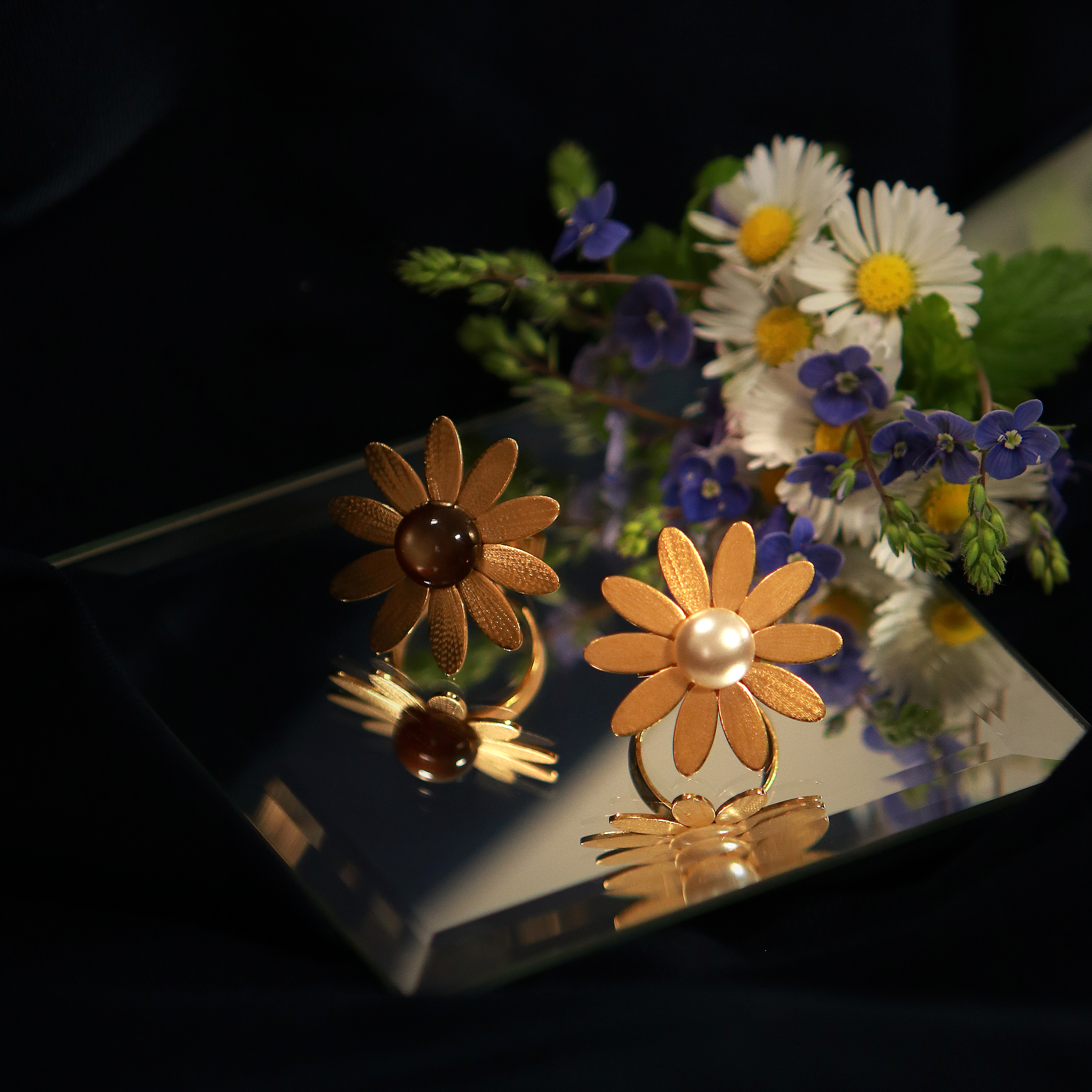 KIM JUDE Marguerite bague fantaisie florale