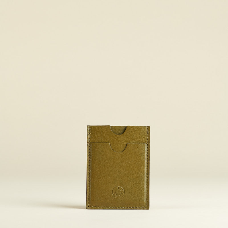 Idoine Porte-Cartes Kaki porte-cartes cuir 8 cartes