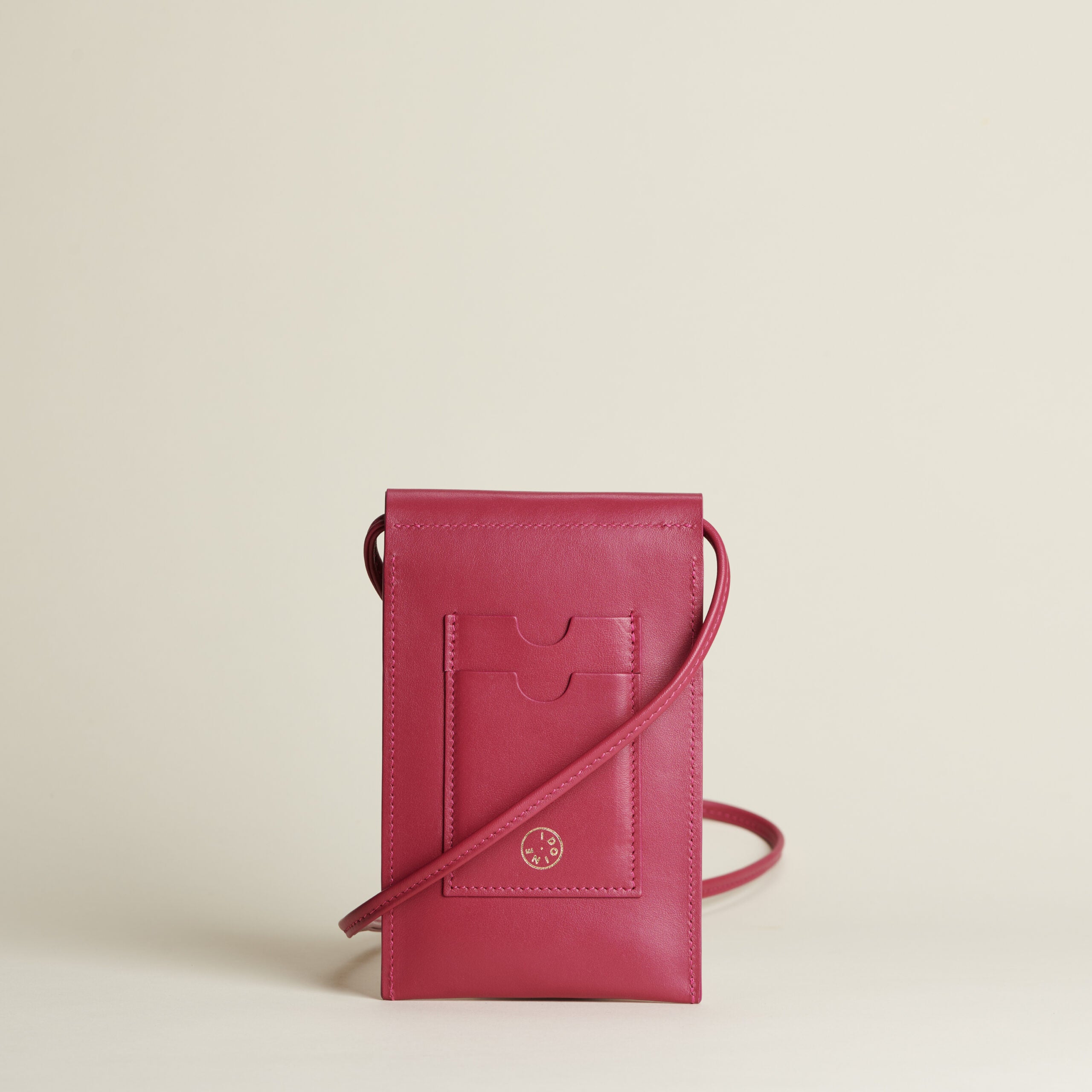 Idoine Pochettes Framboise pochette smartphone cuir agneau sans initiales
