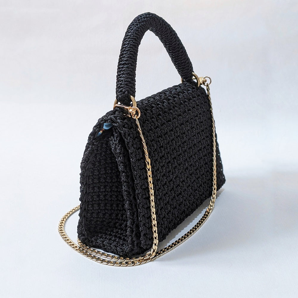Georgetta Opale sac à main crochet noir chaînette